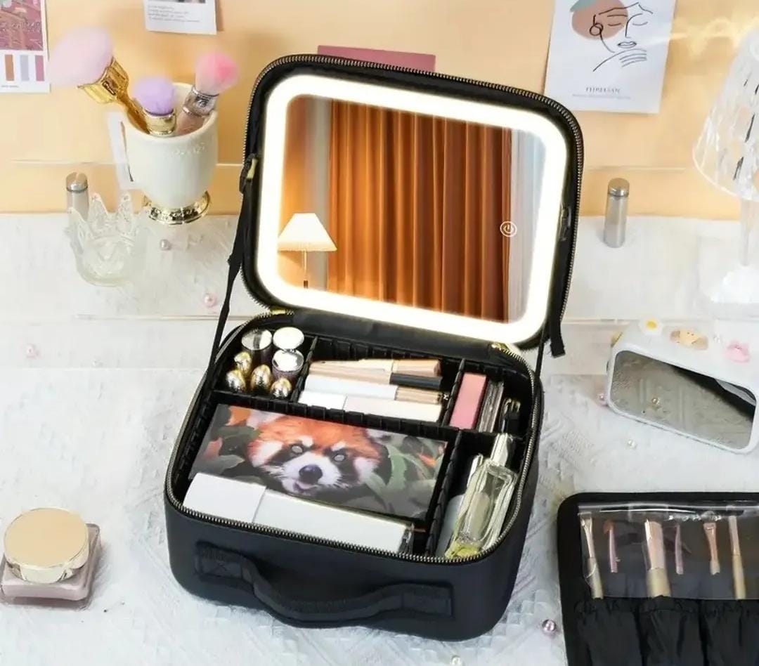 Estuche de Maquillaje con Espejo LED