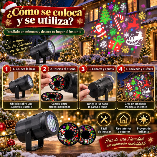 Proyector Navideno Led Con Diapositivas